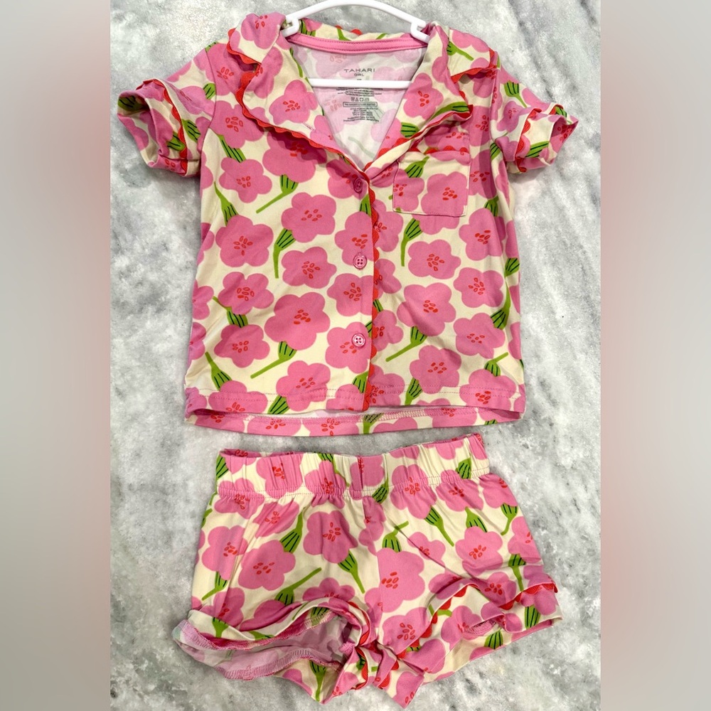 Tahari Pink Floral Two-Piece Pajama Set